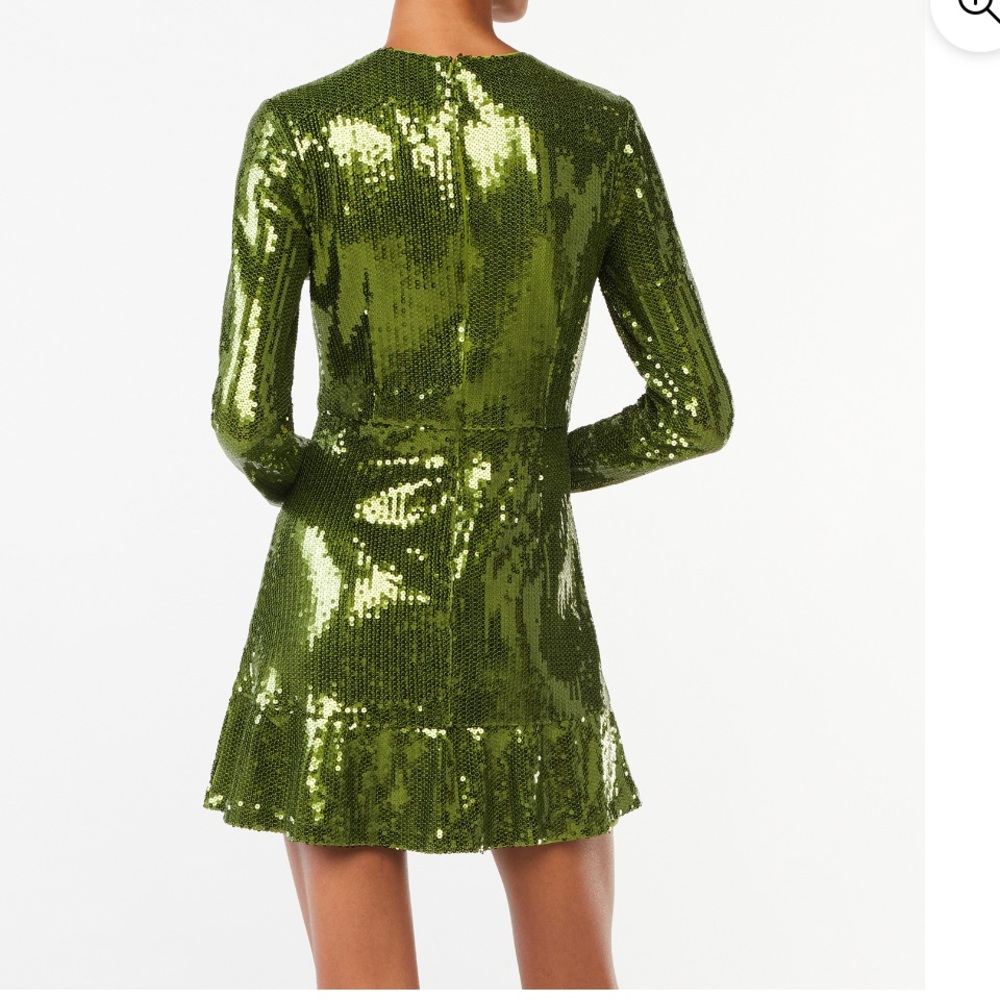 Women's Sequin Mini Dress with Ruffled Hem - Picture 2 of 4